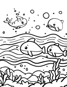 ocean coloring page for kids