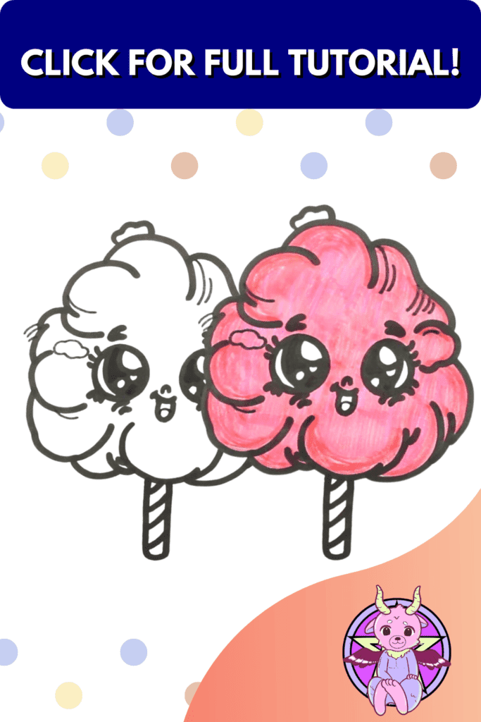 How to draw cotton candy