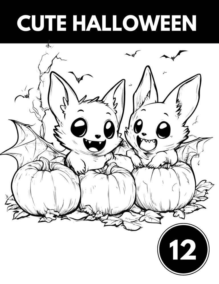 Cute Halloween: Coloring Pages and Drawings