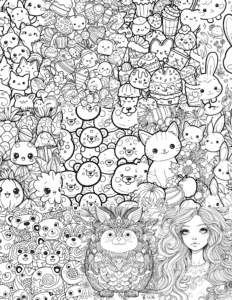 cute pattern coloring page for summer and not only