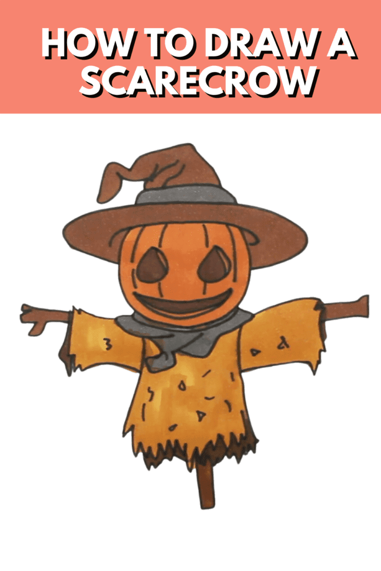 How To Draw a Scarecrow - Halloween Easy Drawing