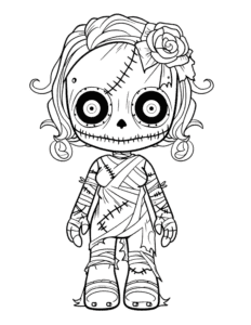 creepy doll - 100 coloring pages