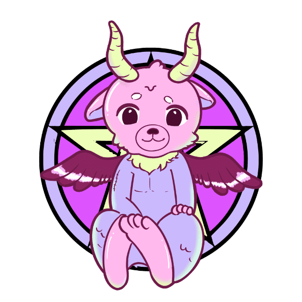 cute baphomet drawing logo