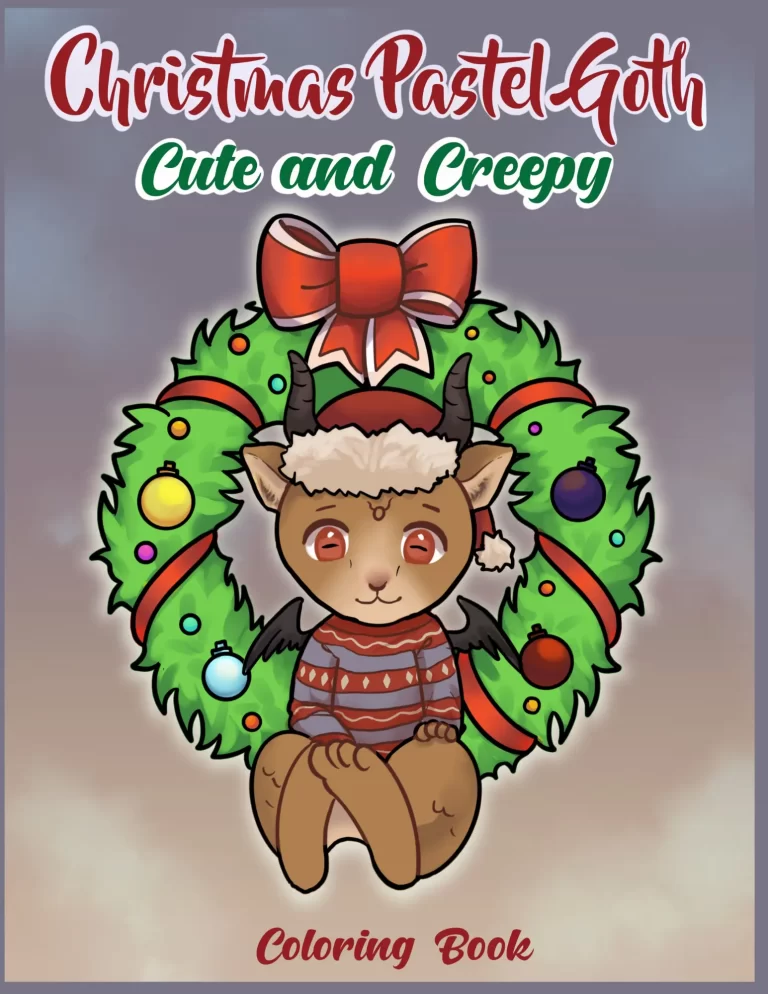 Christmas pastel goth cute and creepy coloring book