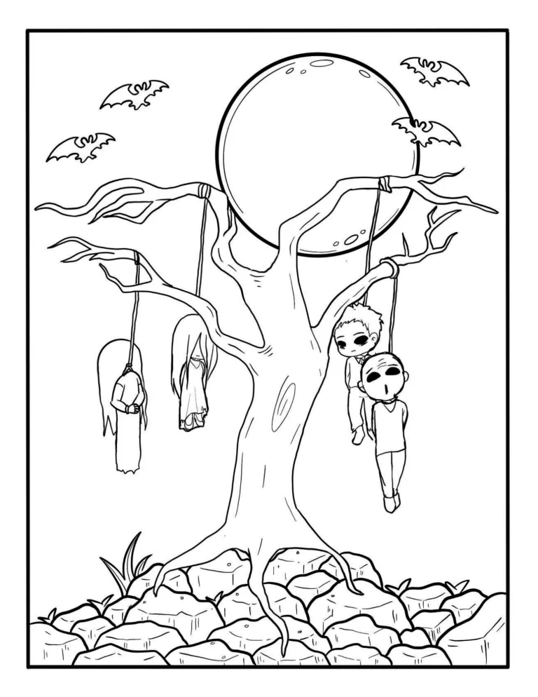 Aokigahara Japan's Suicide Forest free coloring page