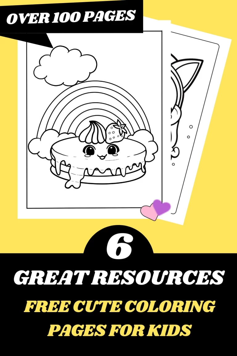 Free Cute Coloring Pages For Kids - 6 Great Resources With Kawaii Drawings