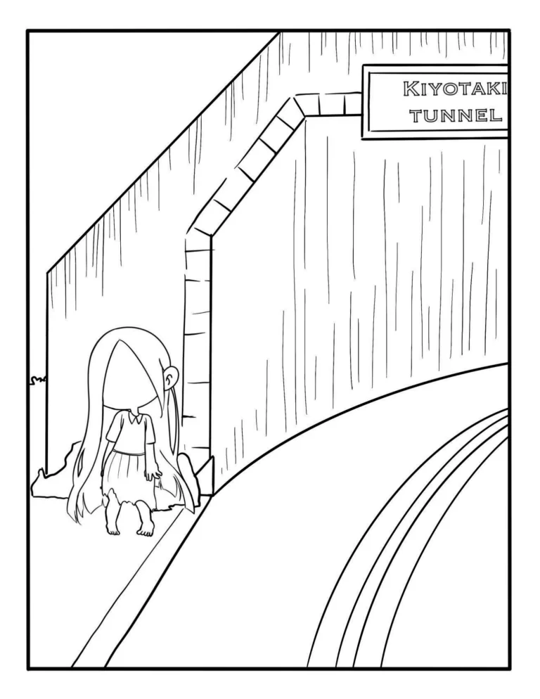 Kiyotaki Tunnel Horror - Japanese Urban Legend free coloring page