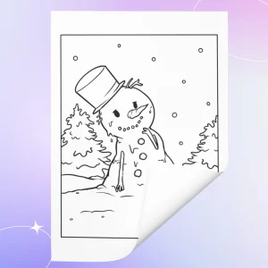 Christmas Pastel Goth Creepy Cute COloring page example - snowman