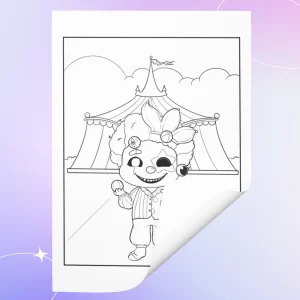 Creepy chibi cute horror example free coloring page - spooky clown