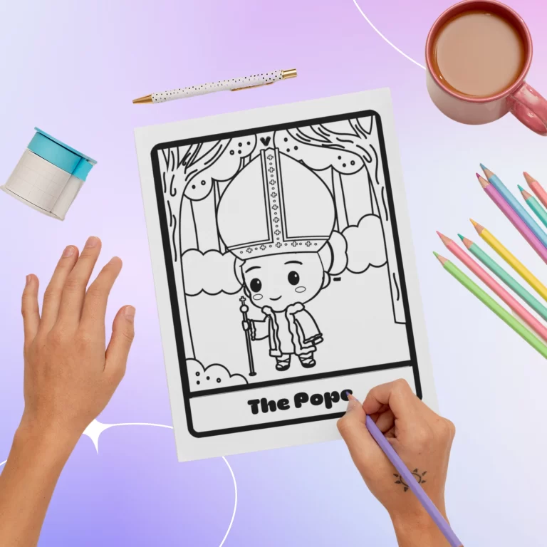 Adorable tarot coloring book free coloring page example - the pope