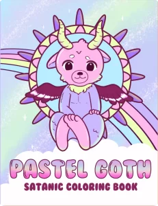 Pastel goth satanic coloring book cover