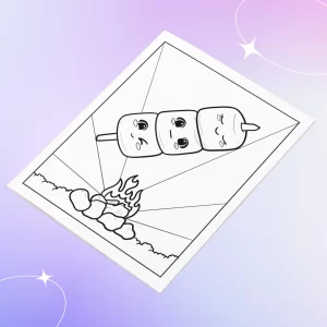 Super sweet treat coloring page - cute marshmallow