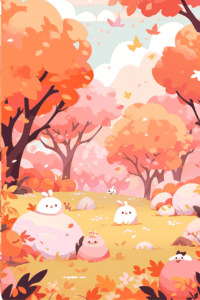 Autumn Outdoor With Kawaii Whimsical Characters Cute Printable For The First Day Of Fall 2023