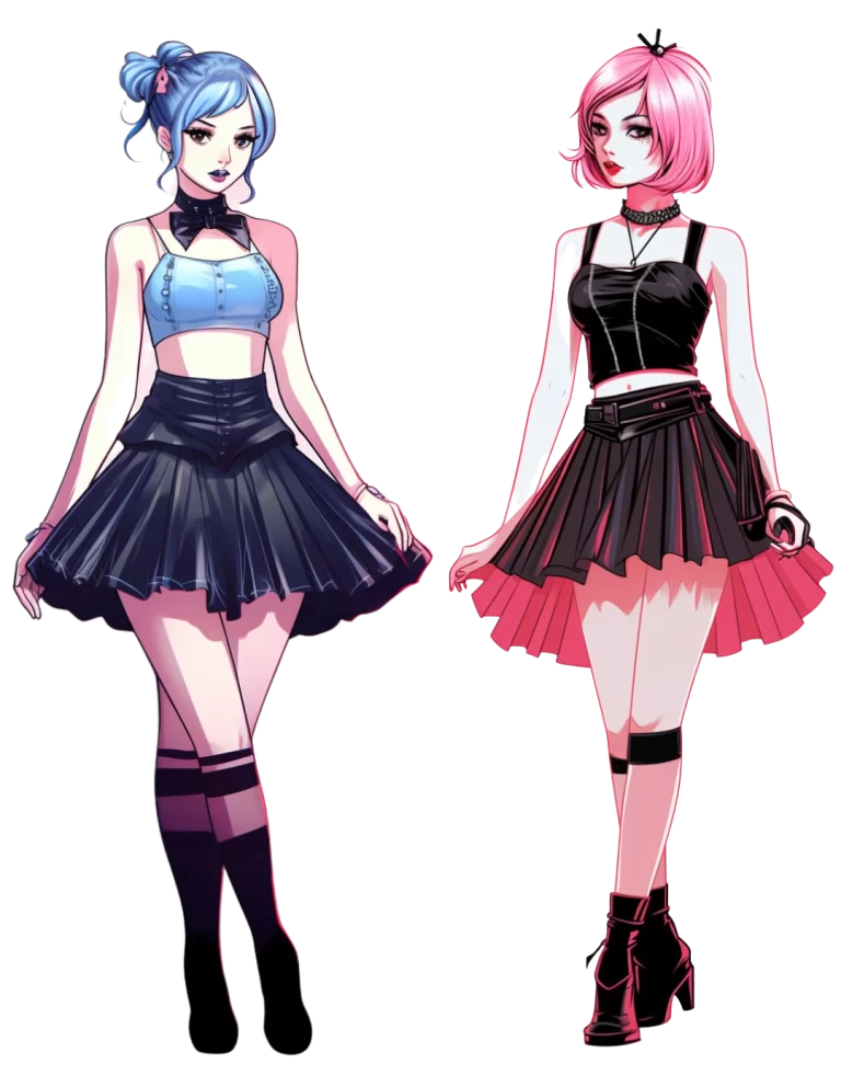 fashion pastel goth anime girls