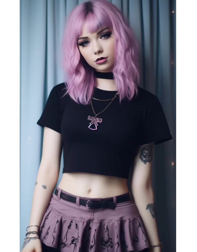 pastel goth aesthetic model