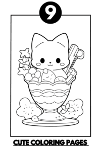 NINE Free Coloring Pages. Cute Food and Sweets Coloring Delight ​​