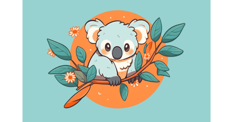 Cute koala bluee and orange contrast