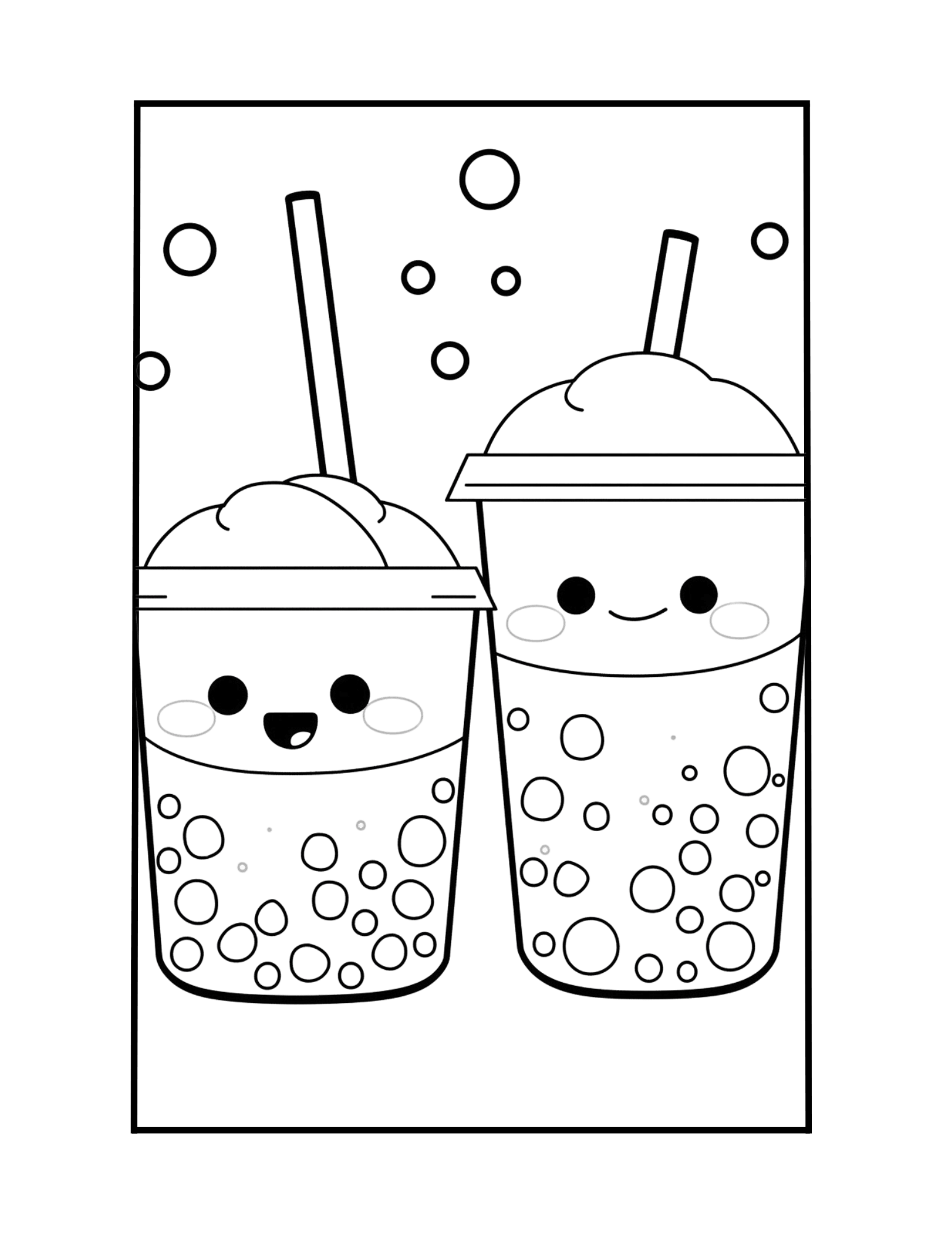 Boba Tea Coloring Pages | 6 Free Printable Coloring Sheets