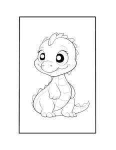 free coloring sheet with dinosaur