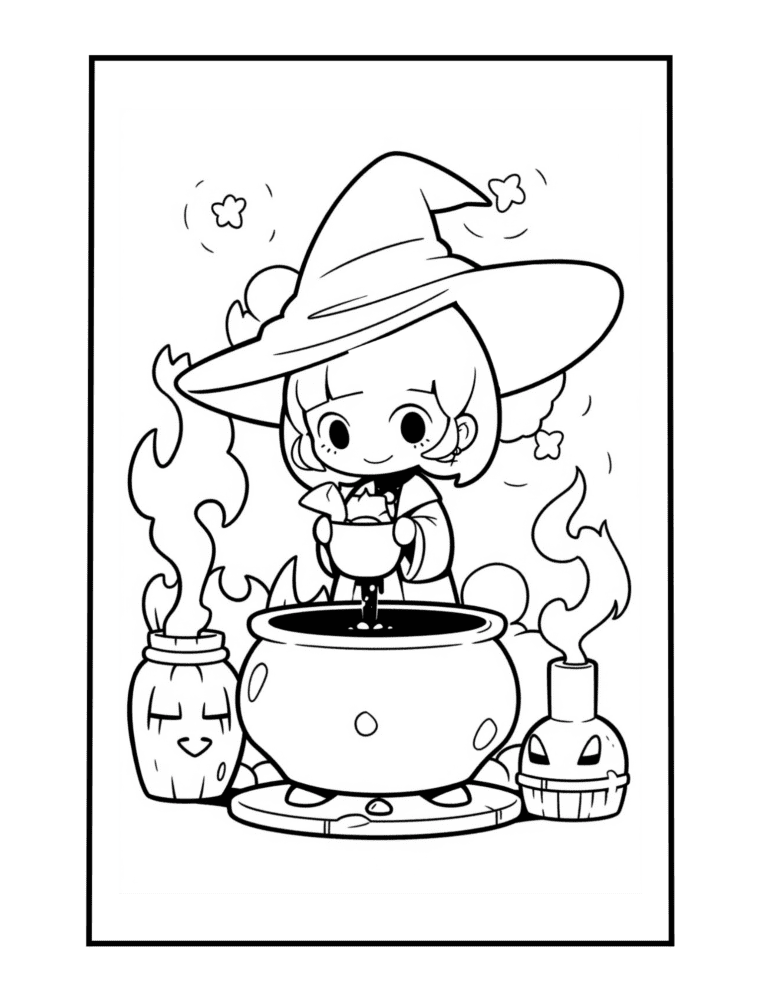 kawaii Witch with cauldron