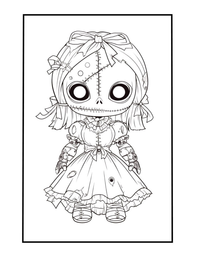 creepy toy coloring page