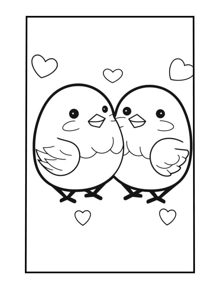 cute birds coloring sheet