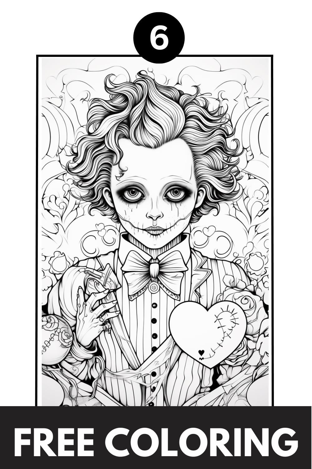 gothic creepy coloring page feature image