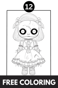 Creepy Doll Coloring Pages: 12 free coloring pages to print