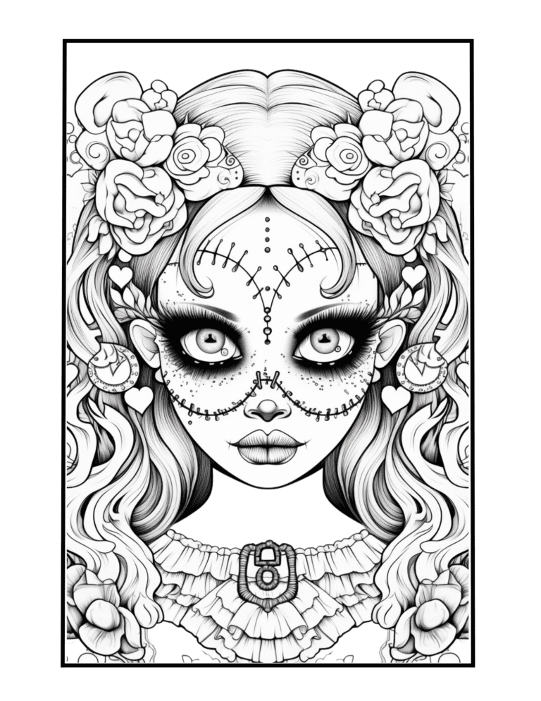 free coloring page for adults with gothic elements