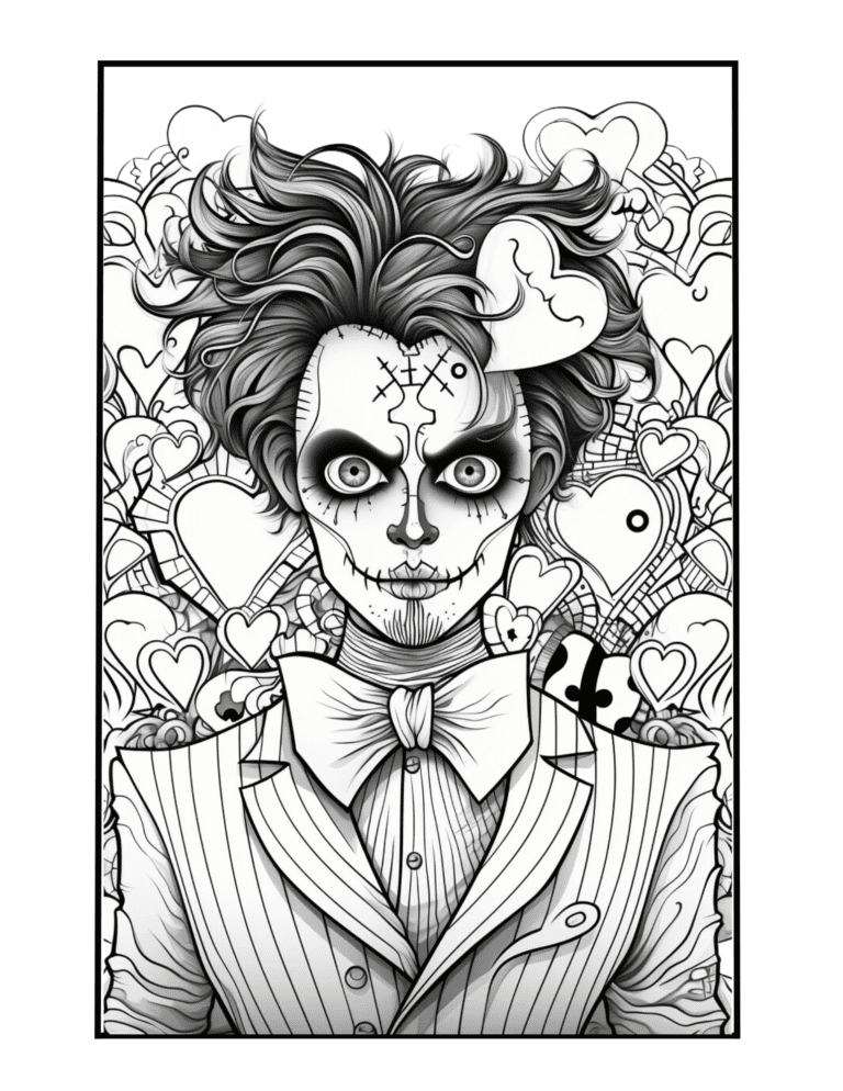 gothic creepy coloring page