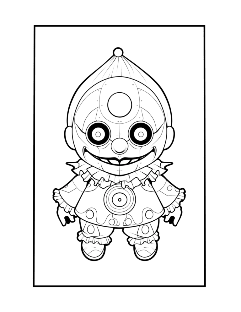 clown doll coloring page