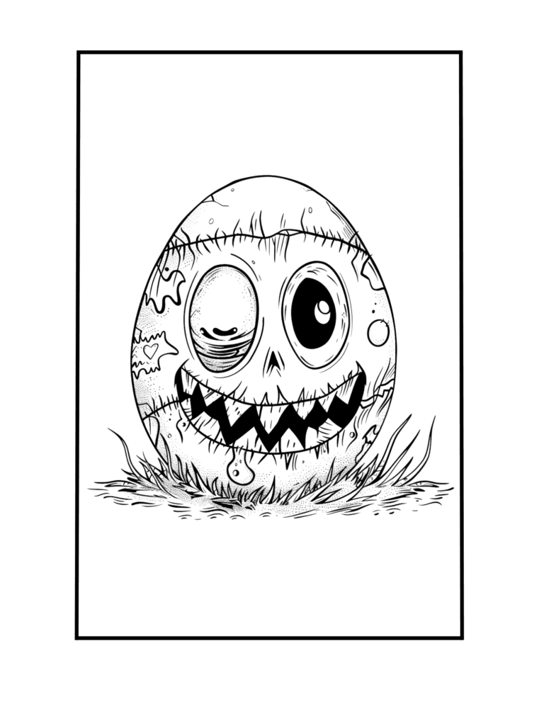 creepy easter coloring sheet