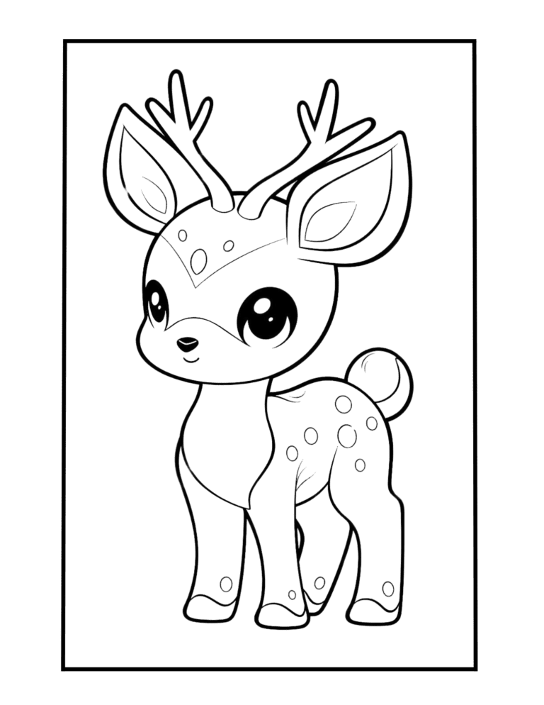 deer coloring page for kids