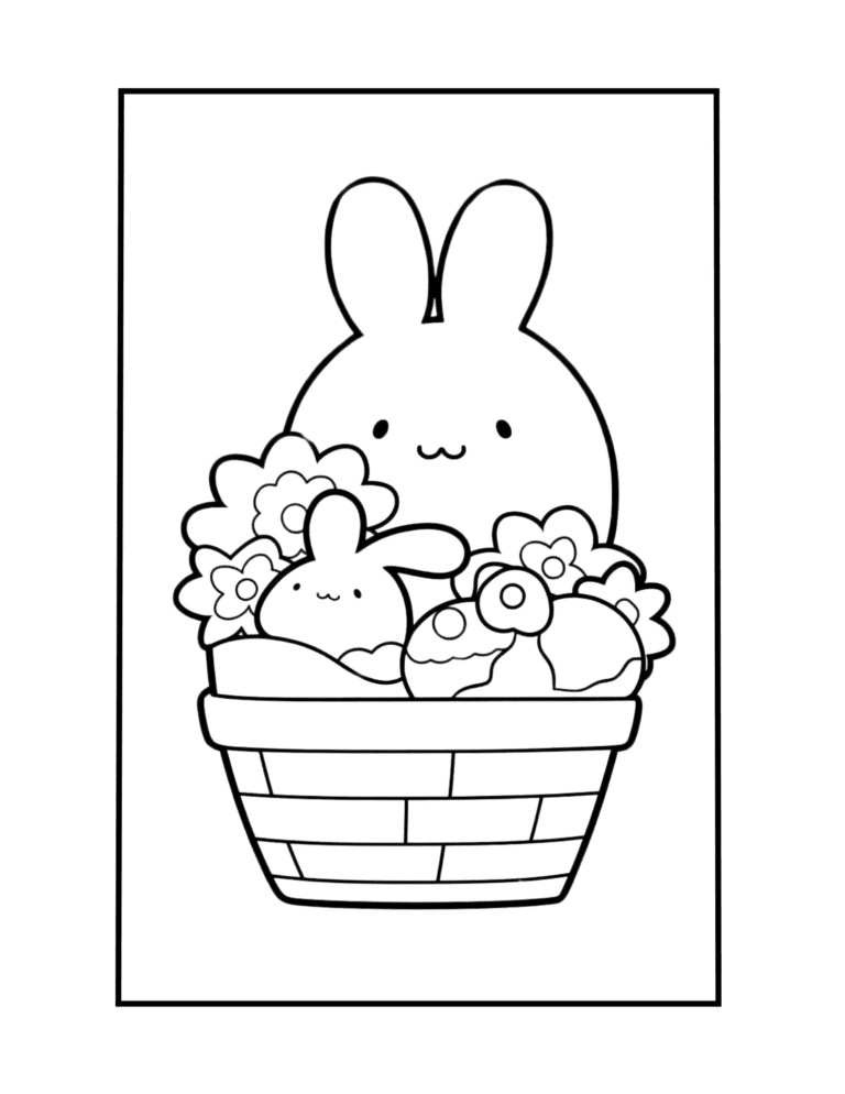 easter basket coloring page