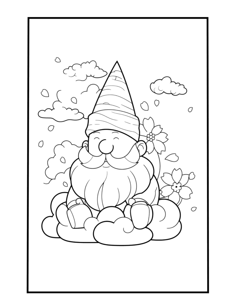 gnome coloring sheet for kids