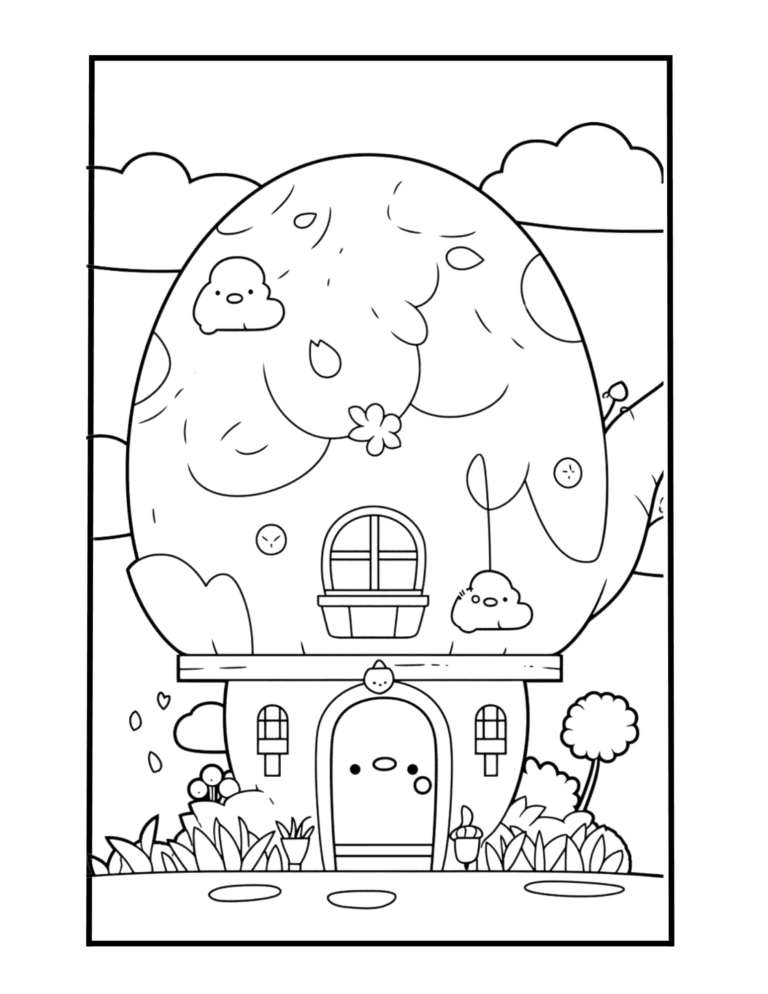 house coloring page cute coloring sheet