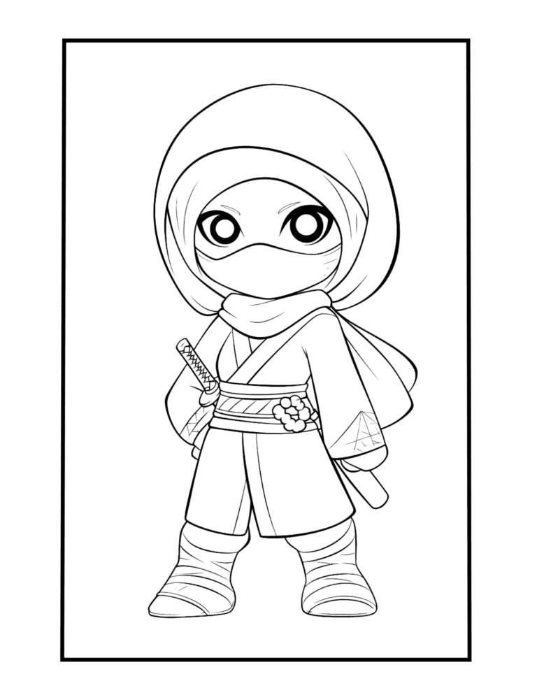 ninja girl coloring sheet