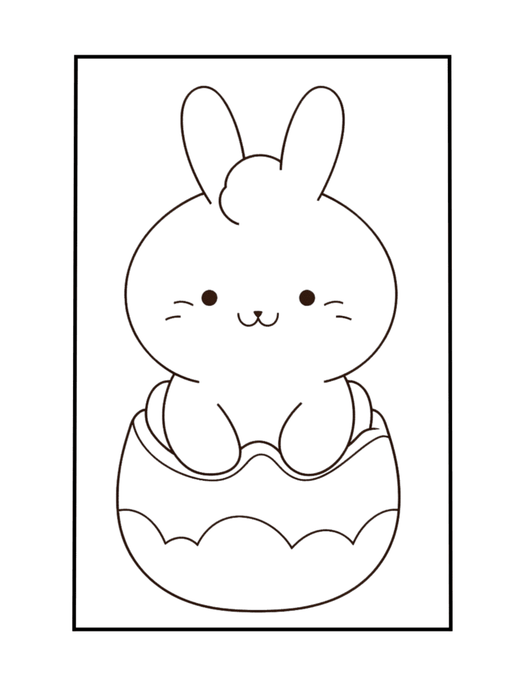 rabbit in easter egg coloring sheet