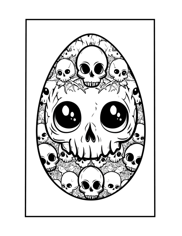 skull mandala to color