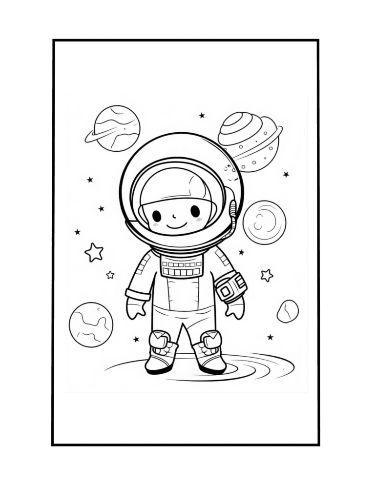 space coloring page for kids