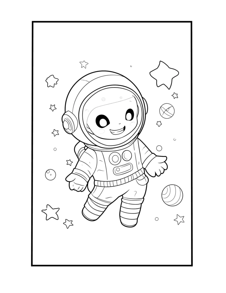 space coloring page free pdf printable