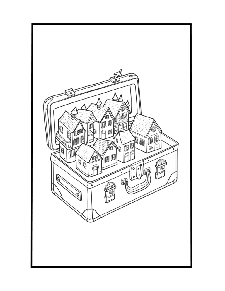 suitcase coloring page