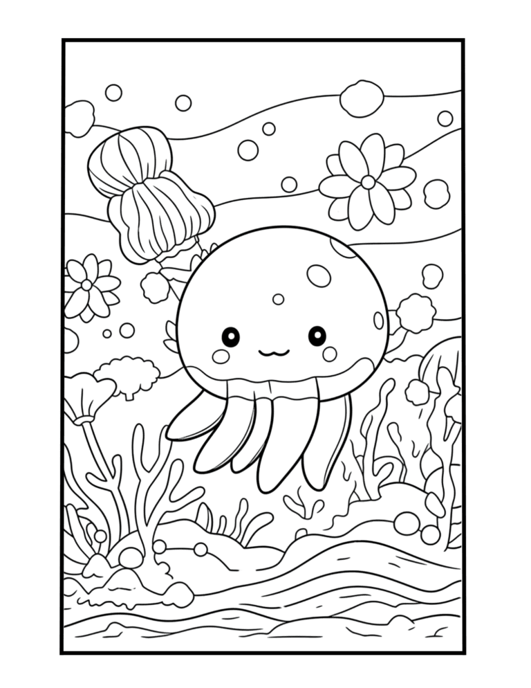 under the sea cute coloring sheet