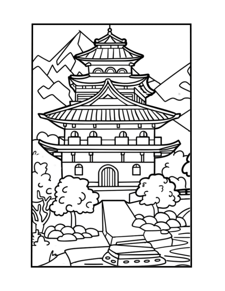 2 landscape coloring page