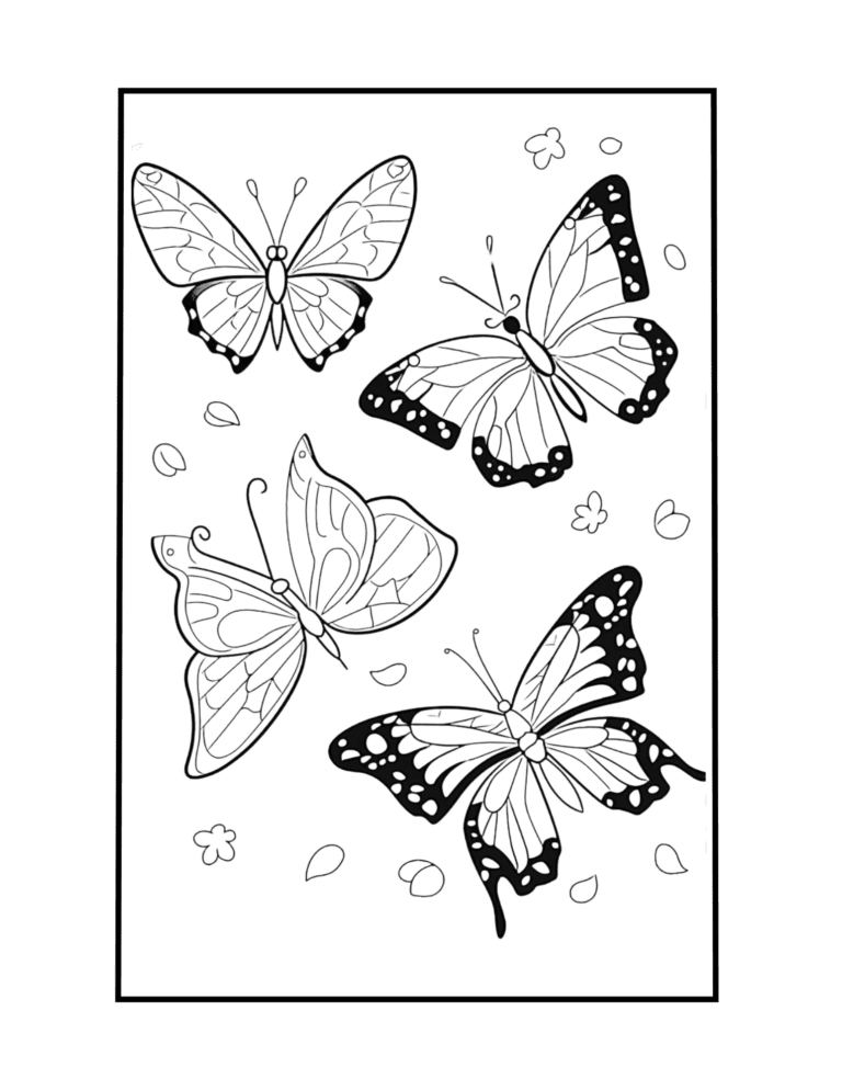 adorable butterflies easy to color