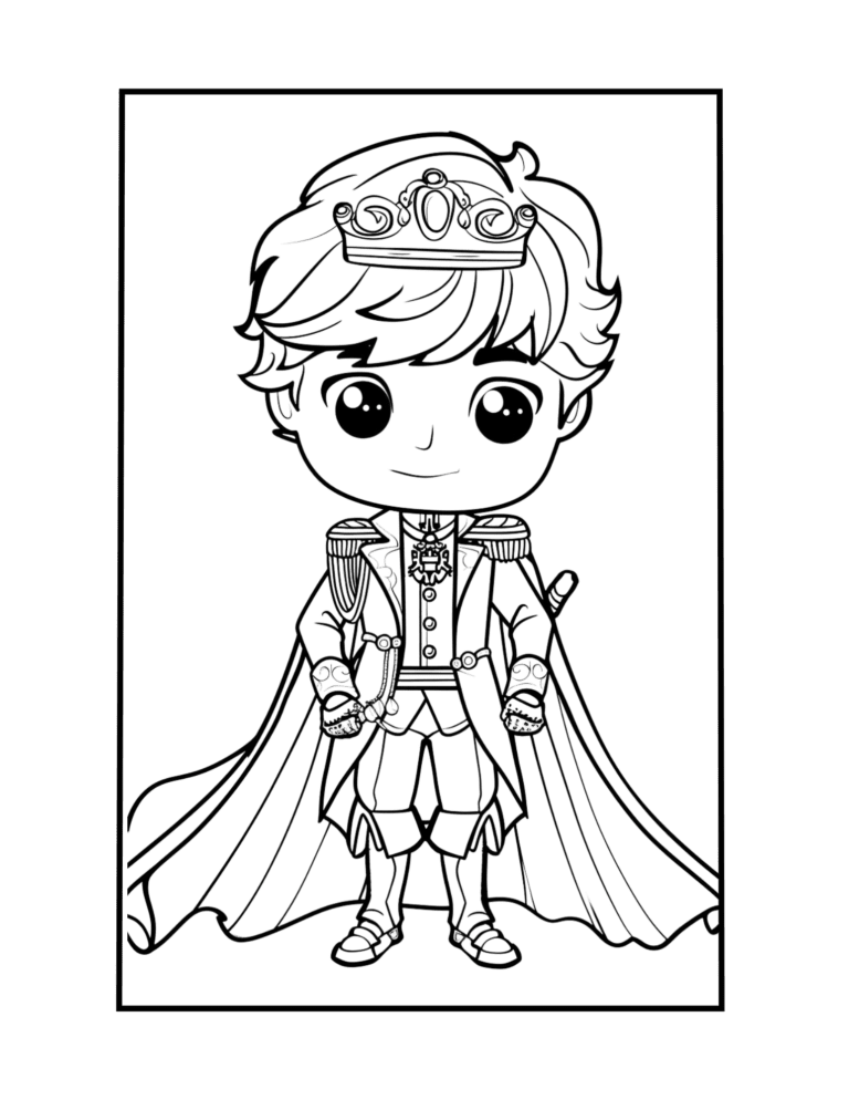 chibi king coloring page 2