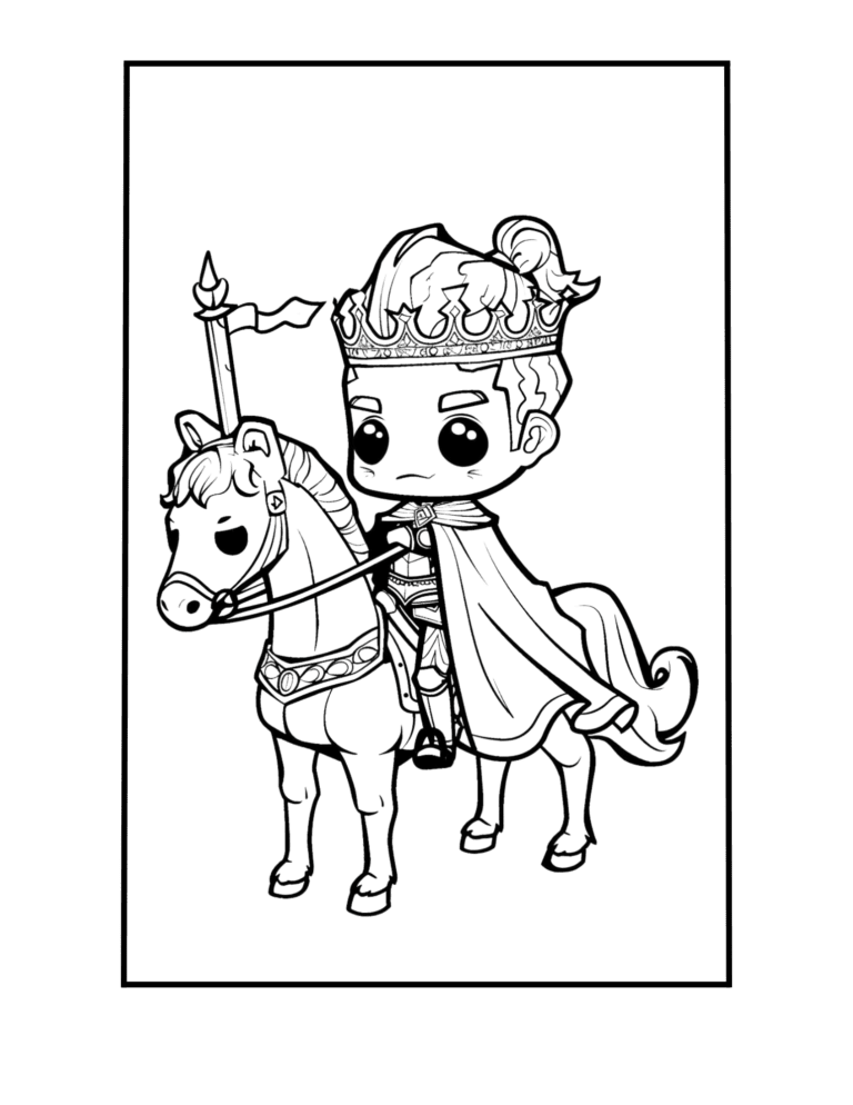 chibi king coloring sheet