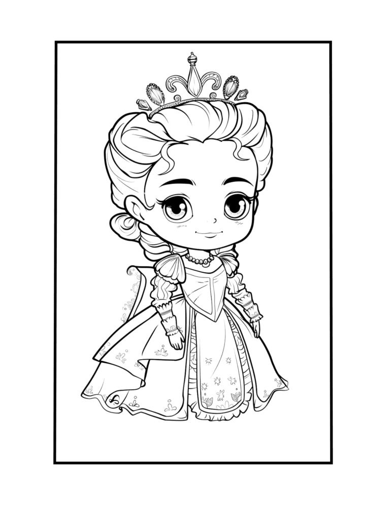 chibi princess coloring page 5