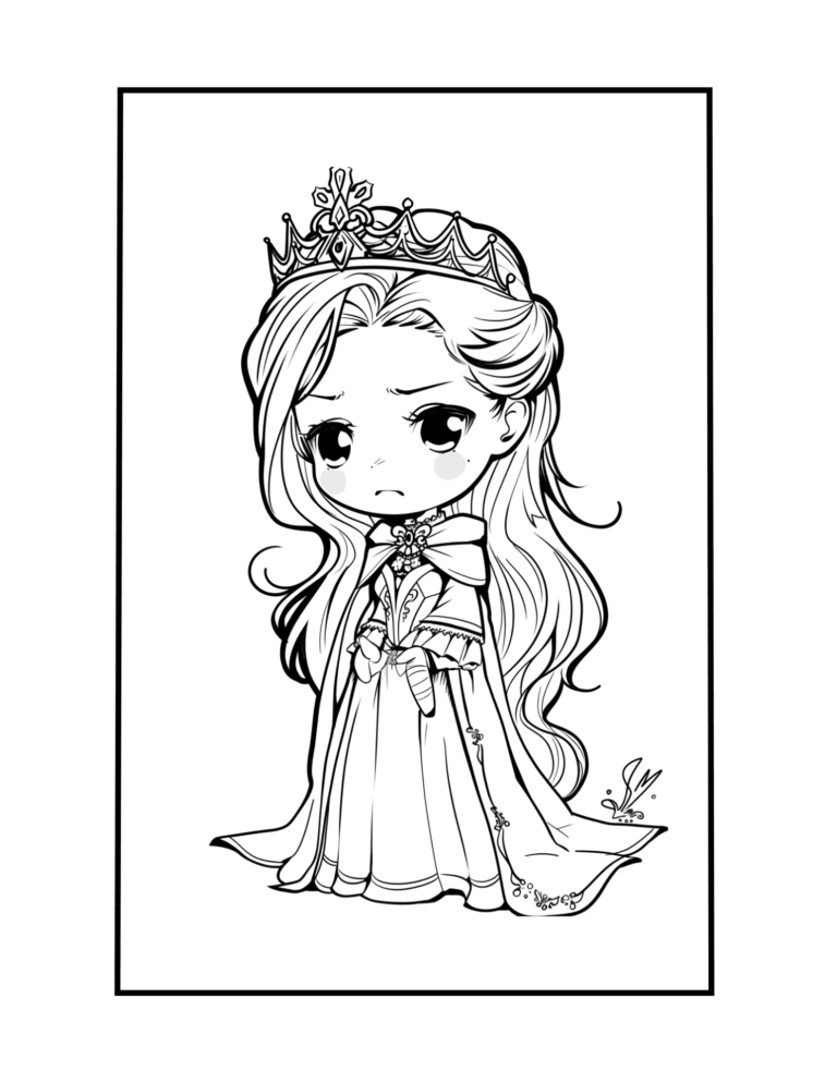 chibi princess coloring page 8