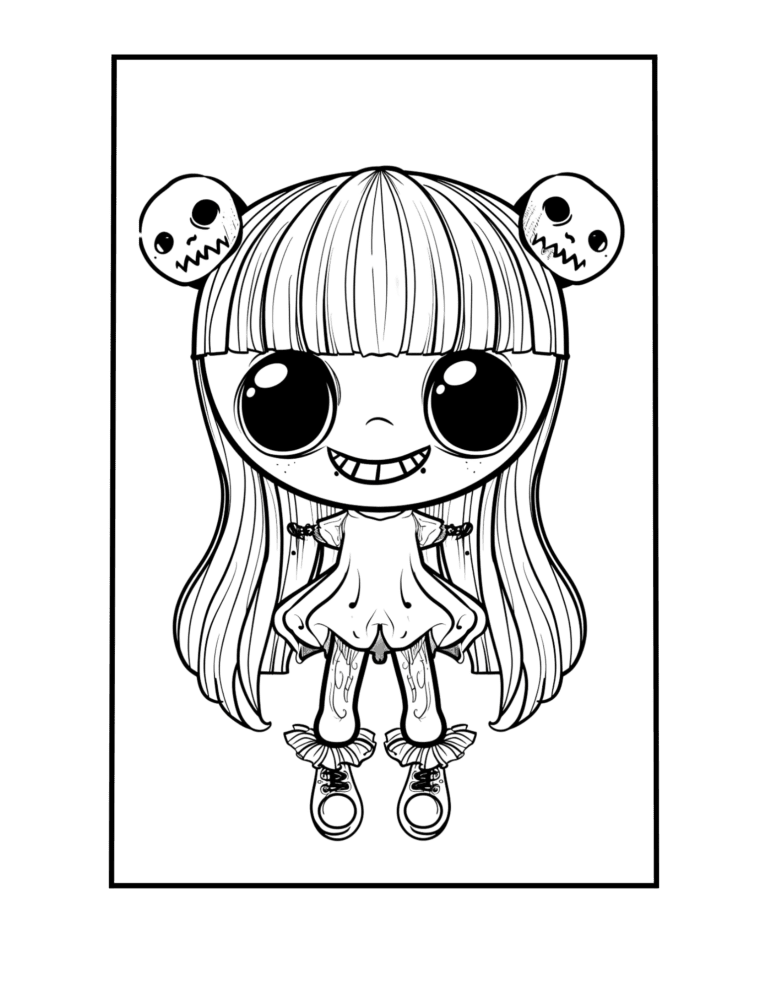 Creepy But Cute Coloring Pages: 9 Adorable Free Printables